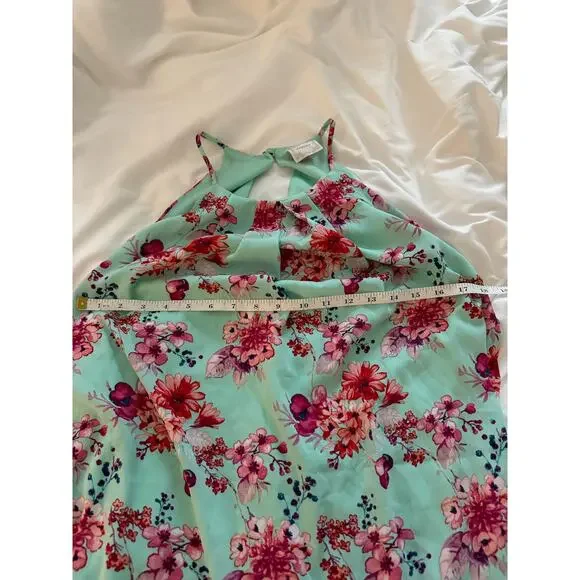 NYMPHE - Romantic Beachy Green Floral Dress | Size L - Picture 13 of 15